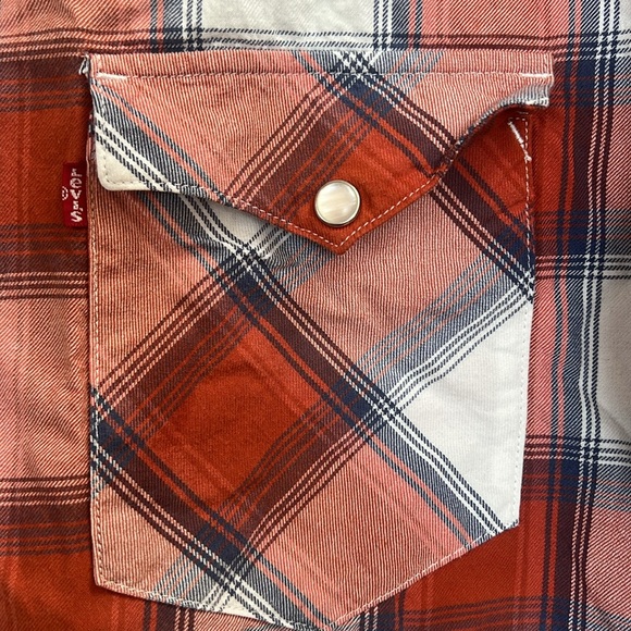 LEVIS CLASSIC WESTERN STANDARD FIT LS SHIRT PEARL SNAP COWBOY RODEO COTTON SZ XL - Picture 5 of 16
